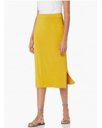 Dark Yellow   Women's Pull-On Knit Midi Skirt