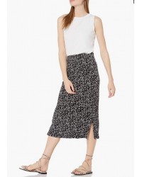 Black/White, Abstract/Animal   Women's Pull-On Knit Midi Skirt